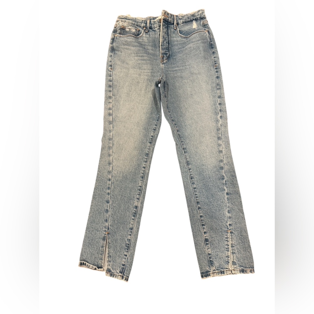 Good American Good Boy Long Twisted Split Front Jean Denim 14 Plus Size